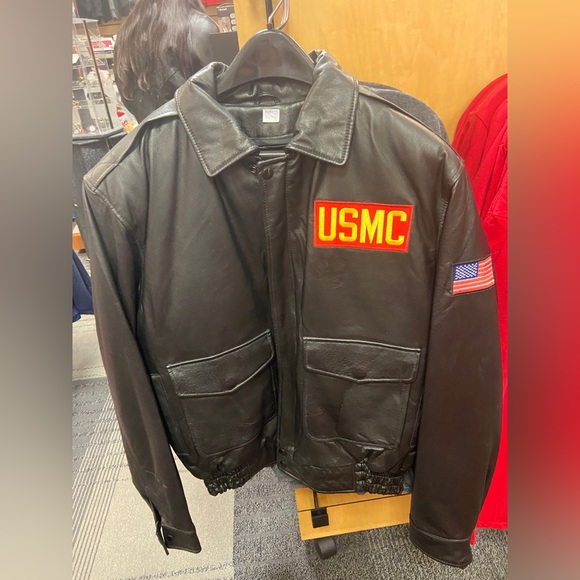 Real Leather - Black Marines Jacket - Picture 1 of 2
